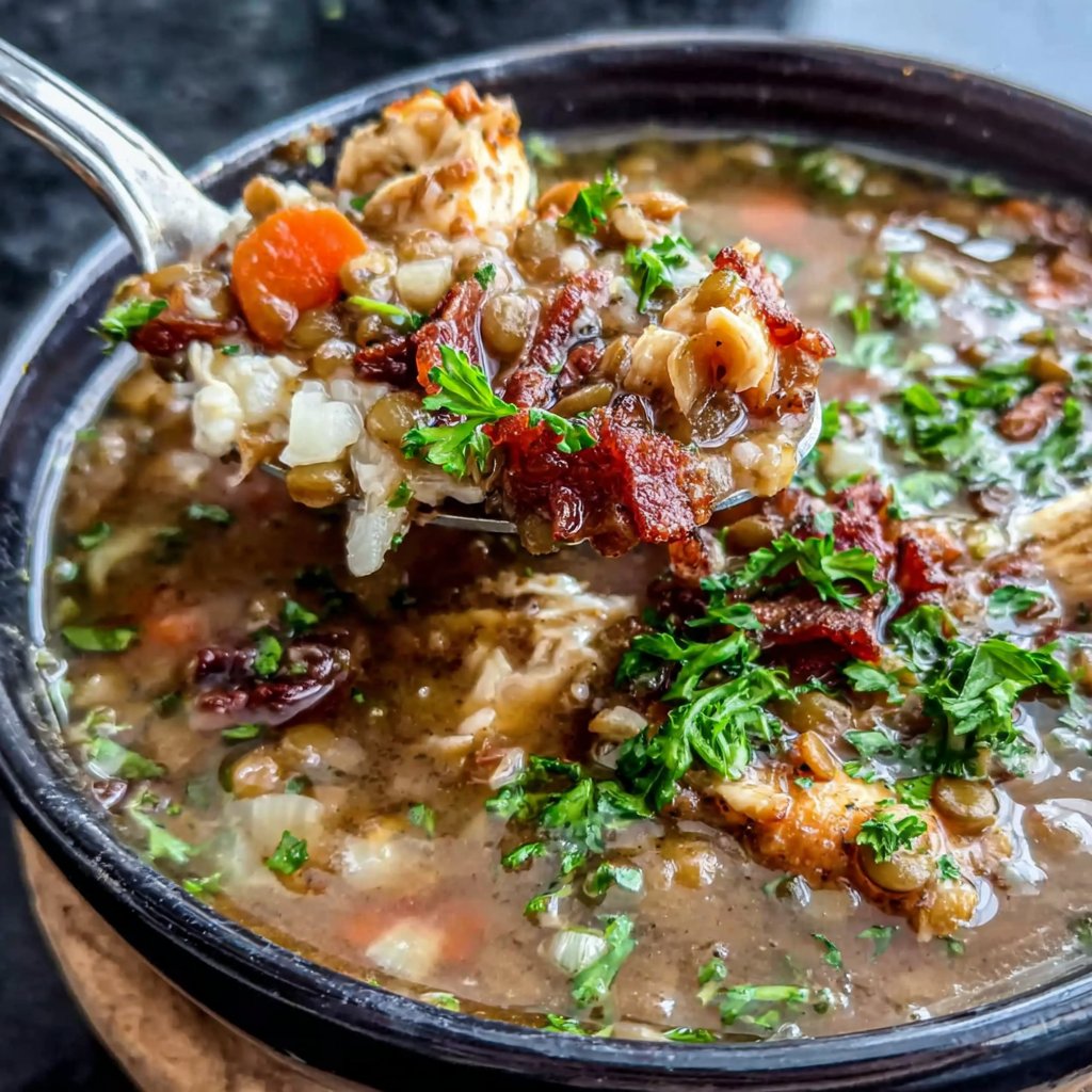 Chicken Lentil Soup Bowl
