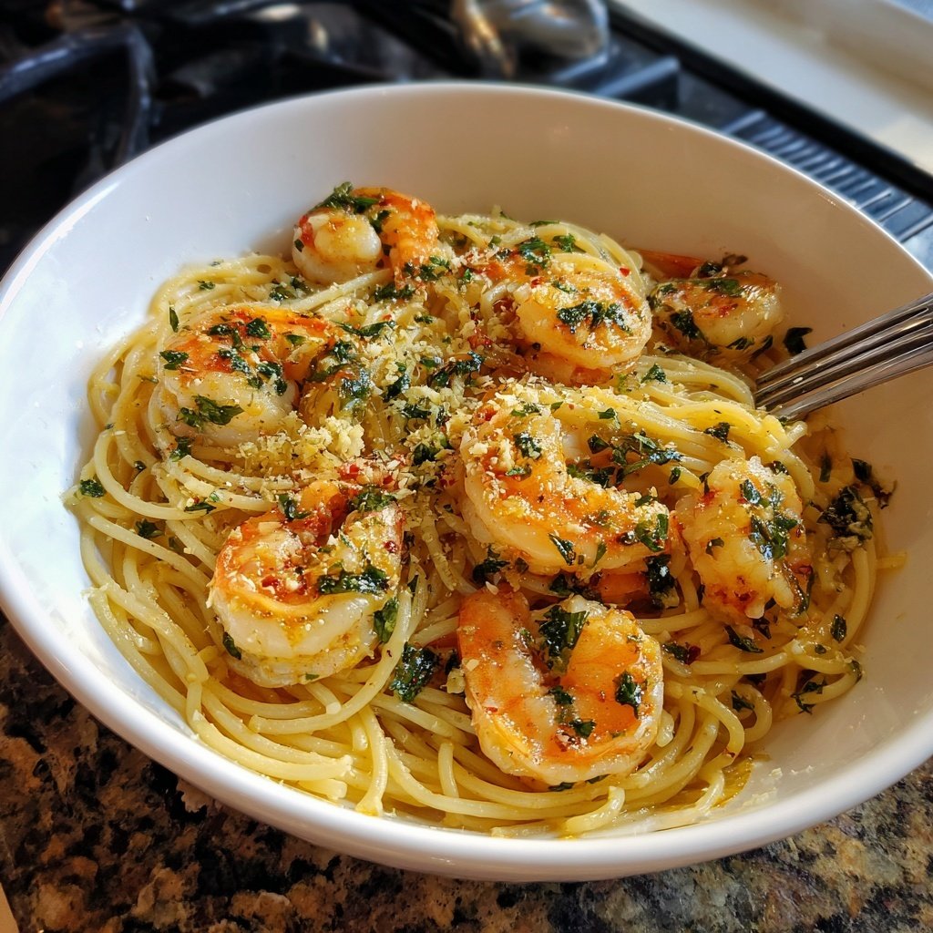 Shrimp Scampi with Spaghetti