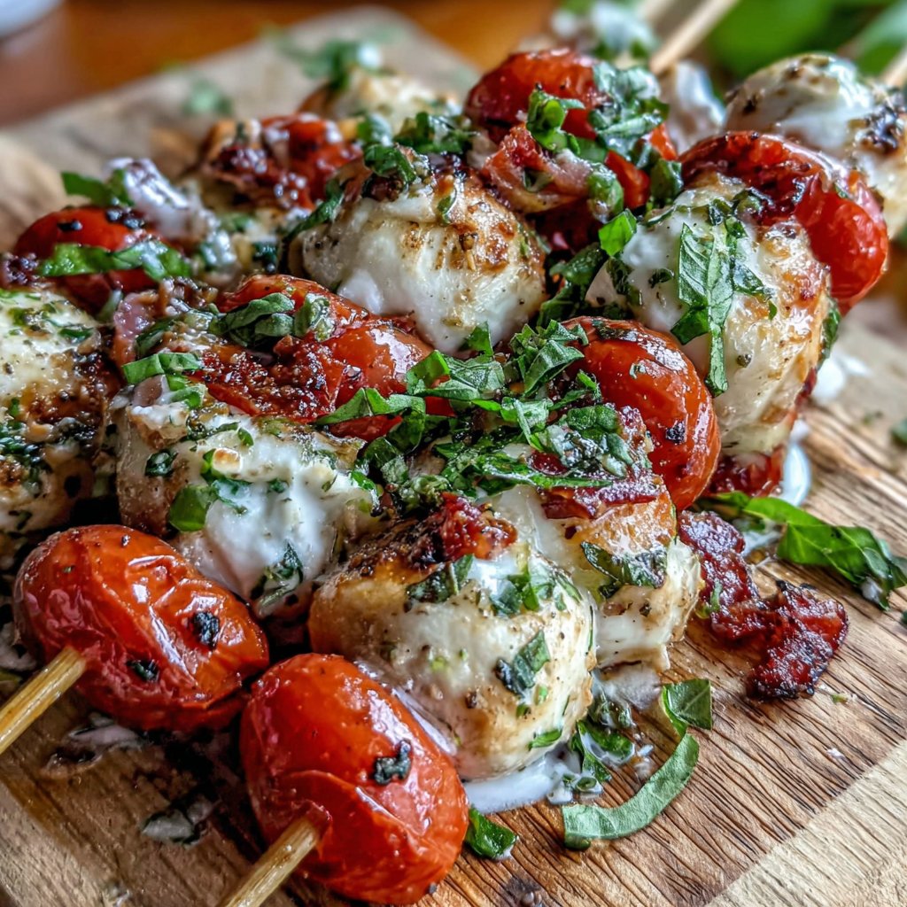 Turkey Caprese Salad Skewers