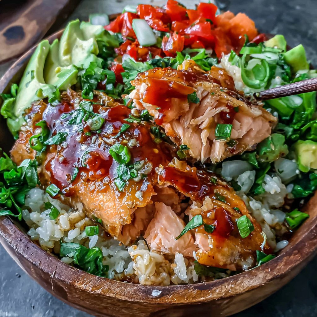Sriracha Salmon Rice Bowl
