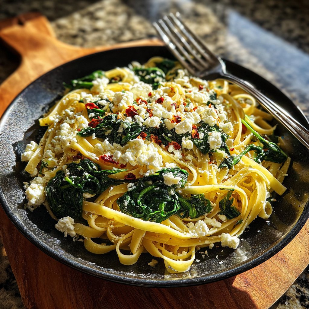 Seasonal Spinach and Feta Pasta